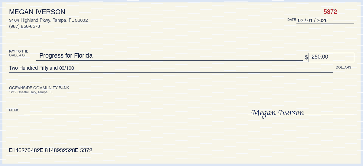 $250 from Megan Iverson